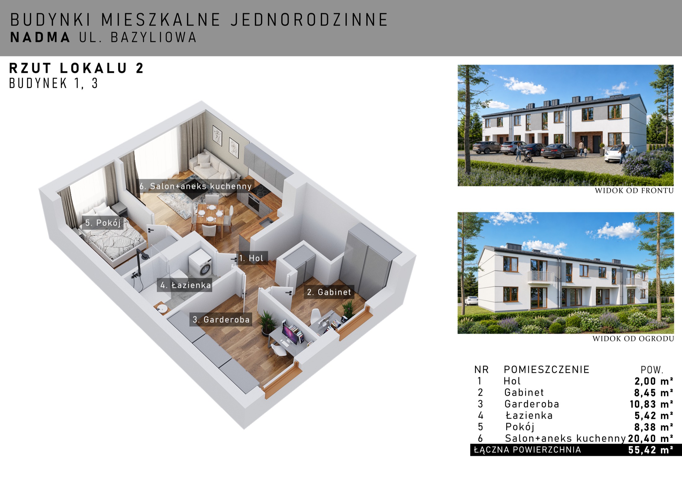 Bazyliowa Etap 2 – rzut lokalu 2 (bud. 1 i 3, piętro)
